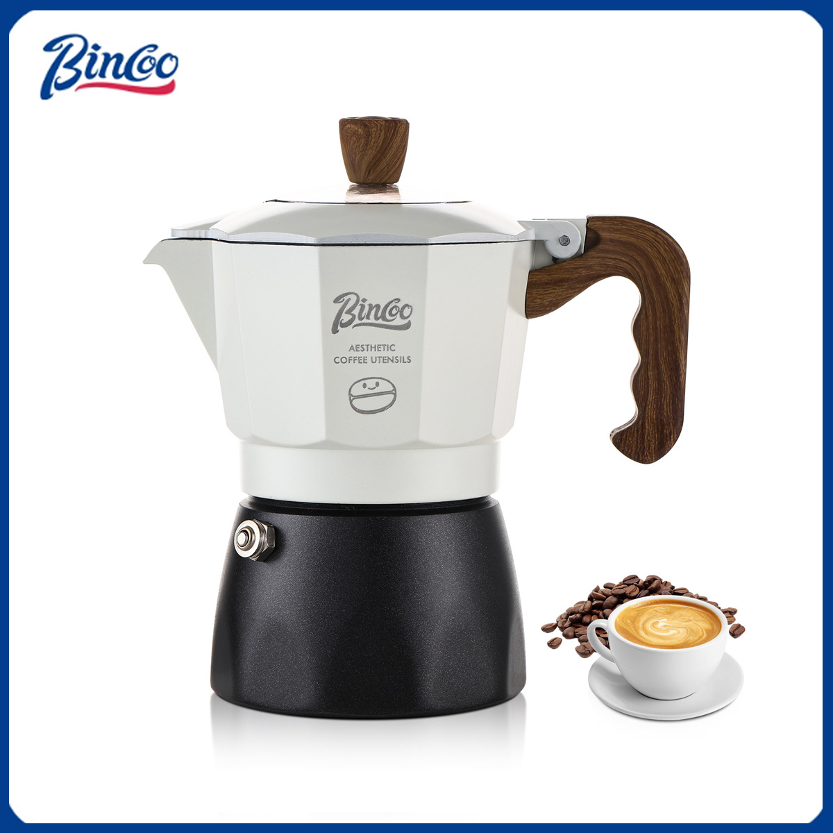 Home Barista - เครื่องชงกาแฟมอค่าพอต Bincoo แบบวาล์วคู่ เครื่องชงกาแฟเอสเพรสโซ่แบบคิวบา เครื่องชงกาแฟแบบชงด้วยมือ อุปกรณ์บาริสต้าสำหรับใช้ในบ้านและนอกสถานที่