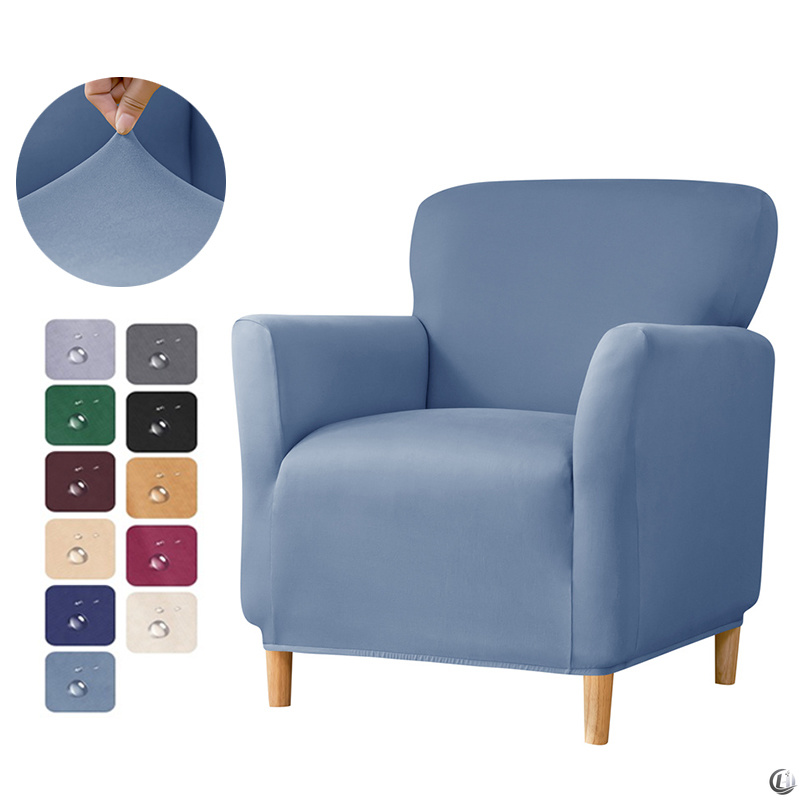 Home Bar Lounge - ปลอกหุ้มโซฟากันน้ำ 1 ชิ้น สีพื้น ปลอกหุ้มเก้าอี้คลับแบบยืดหยุ่น ปลอกหุ้มเก้าอี้เดี่ยวสำหรับบาร์ที่บ้าน