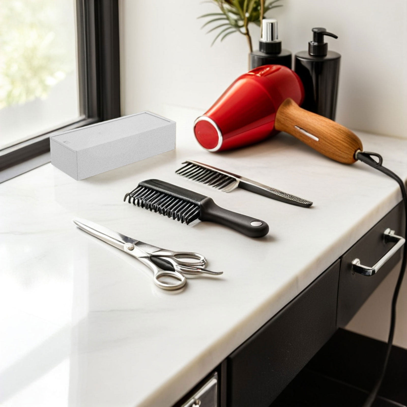 กล่องเก็บใบมีดสองช่องสีขาว กล่ - Home Barber บทวิจารณ์และราคา