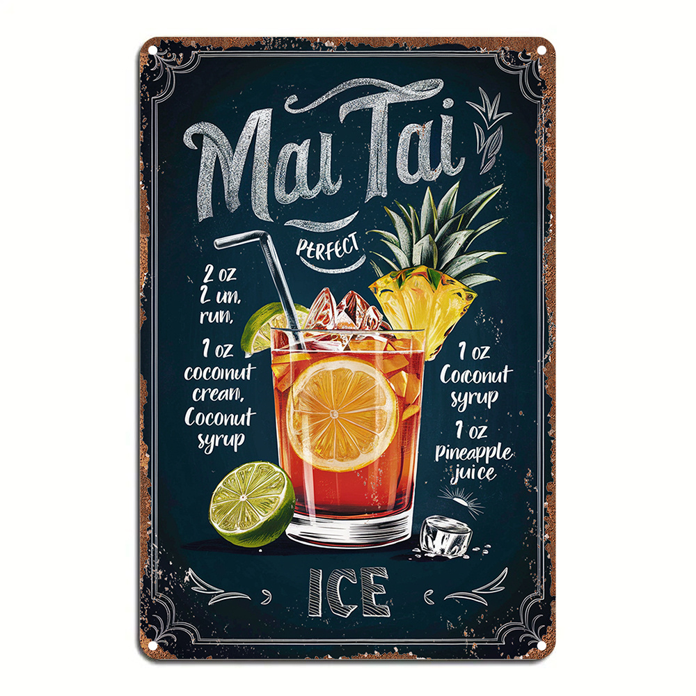 ป้ายโลหะวินเทจแสดงรายการส่วนผส - Home Bar Lounge บทวิจารณ์และราคา